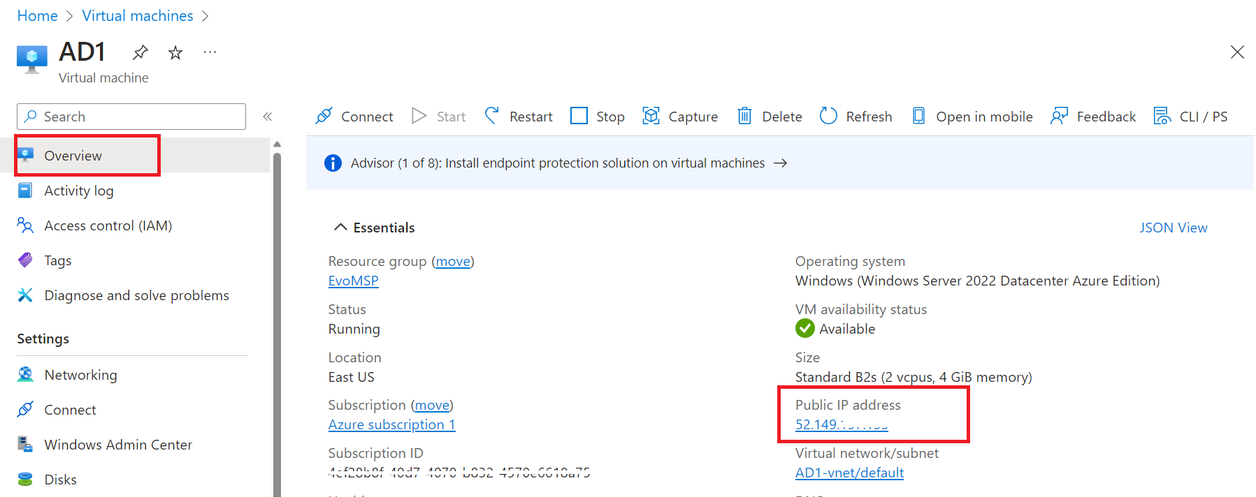 On-prem AD Virtual Machine hosted on Azure (timeout settings) – Evo Support